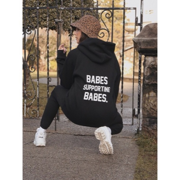 Brunette The Label Tops - BRUNETTE THE LABEL BIG SISTER BLACK HOODIE